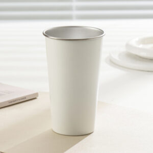 minimalist stainless steel cold drink tumbler